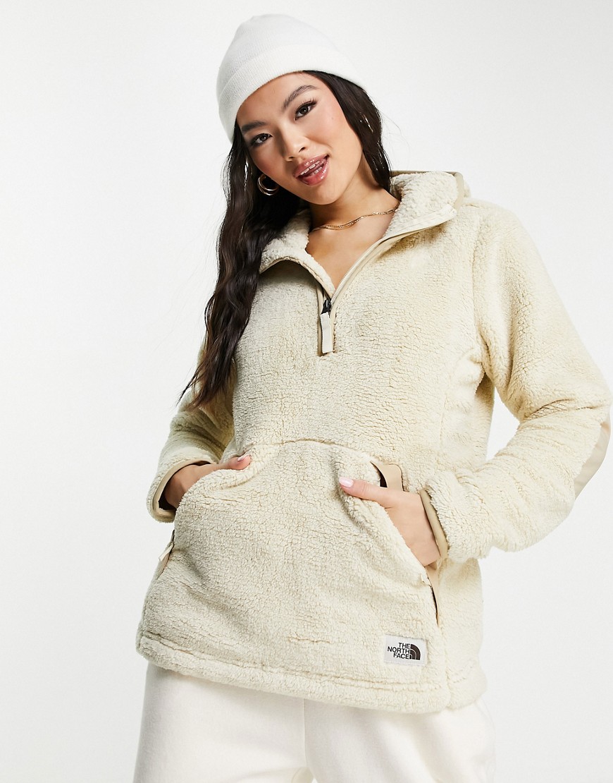 The North Face Campshire sherpa hoodie in beige-Neutral