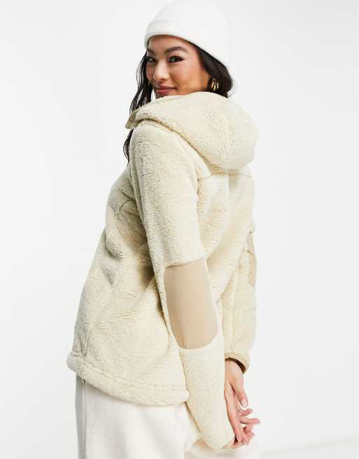 The North Face Campshire sherpa hoodie in beige ASOS