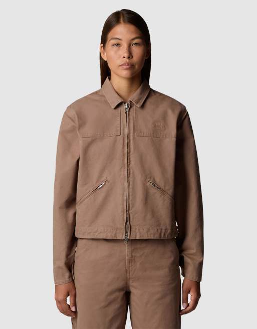 The North Face – Cedar – Arbeitsjacke aus Canvas in Latte