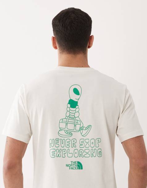 The North Face Celestial Drift back print t-shirt in off white