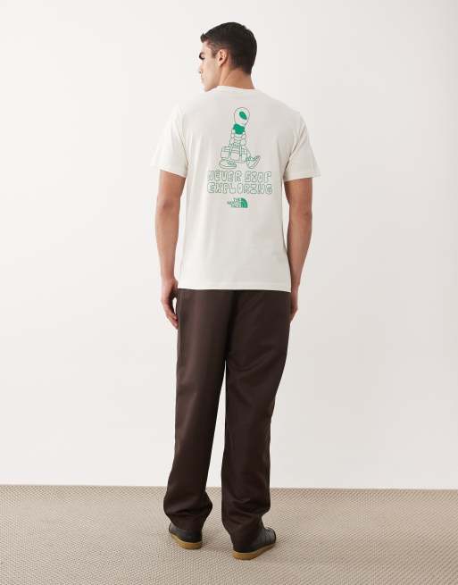 The North Face Celestial Drift back print t-shirt in off white