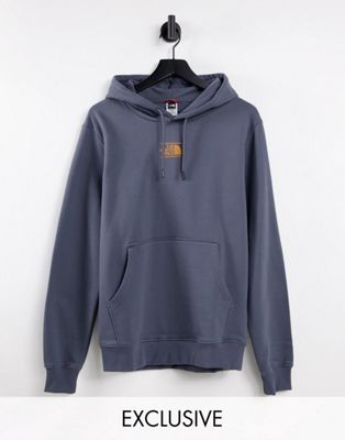The North Face Center Dome hoodie in grey/yellow Exclusive at ASOS