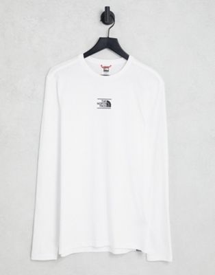 The North Face Center Dome long sleeve t-shirt in white Exclusive at ASOS