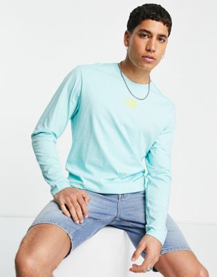 The North Face Centre Dome long sleeve t-shirt in aqua blue Exclusive at ASOS - ASOS Price Checker