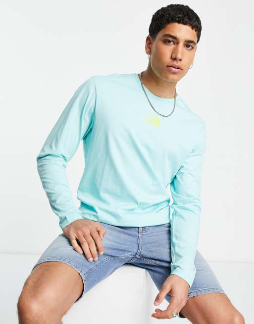 The North Face Centre Dome long sleeve t-shirt in aqua blue Exclusive at ASOS