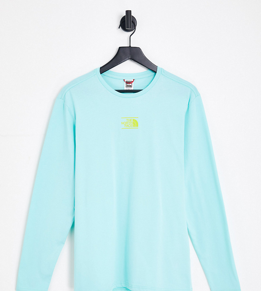 The North Face Centre Dome long sleeve t-shirt in aqua blue Exclusive at ASOS