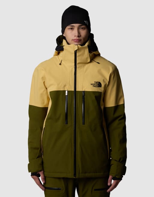 The North Face Chakal ski jacket in green and yellow