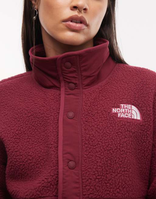 The North Face - chaqueta de forro polar Cragmont con cierre de presión frontal en burdeos, 3 de 4