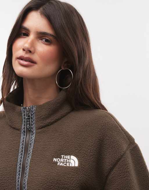 The North Face - Chaqueta Fleeski con cremallera completa en marrón oscuro, 3 de 4