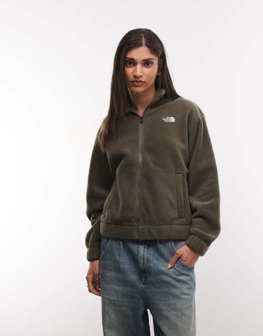 The North Face - chaqueta polar con cuello en verde jaspeado, 2 de 4