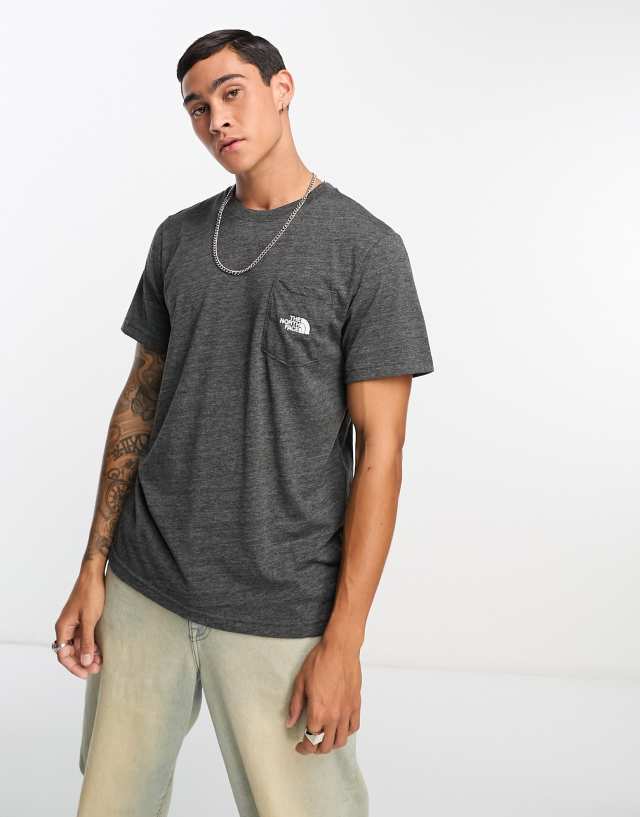 The North Face chest logo t-shirt in gray