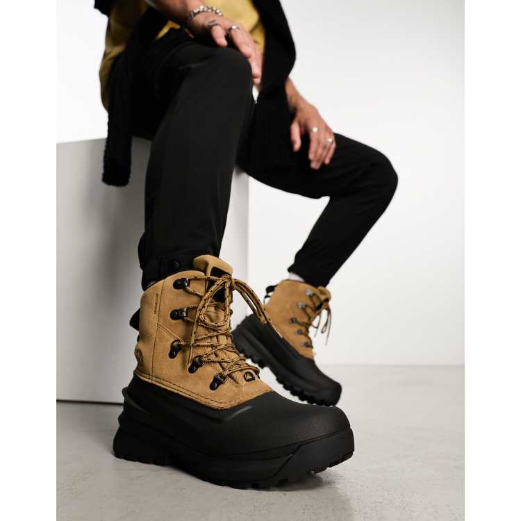 The North Face Chilkat V lace up waterproof hiking boots in brown and black ASOS