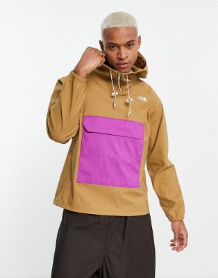 The North Face Class V FlashDry pullover hooded water repellent jacket in brown and purple