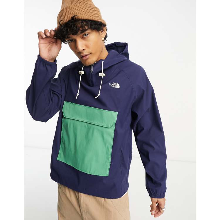 The North Face Class V FlashDry pullover hooded water repellent jacket in  navy and green