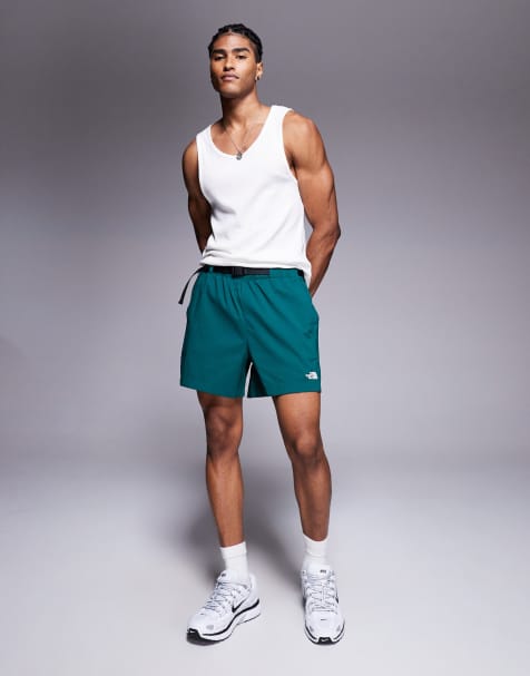 The North Face Class V Pathfinder belted 5-inch shorts in green - view 1
