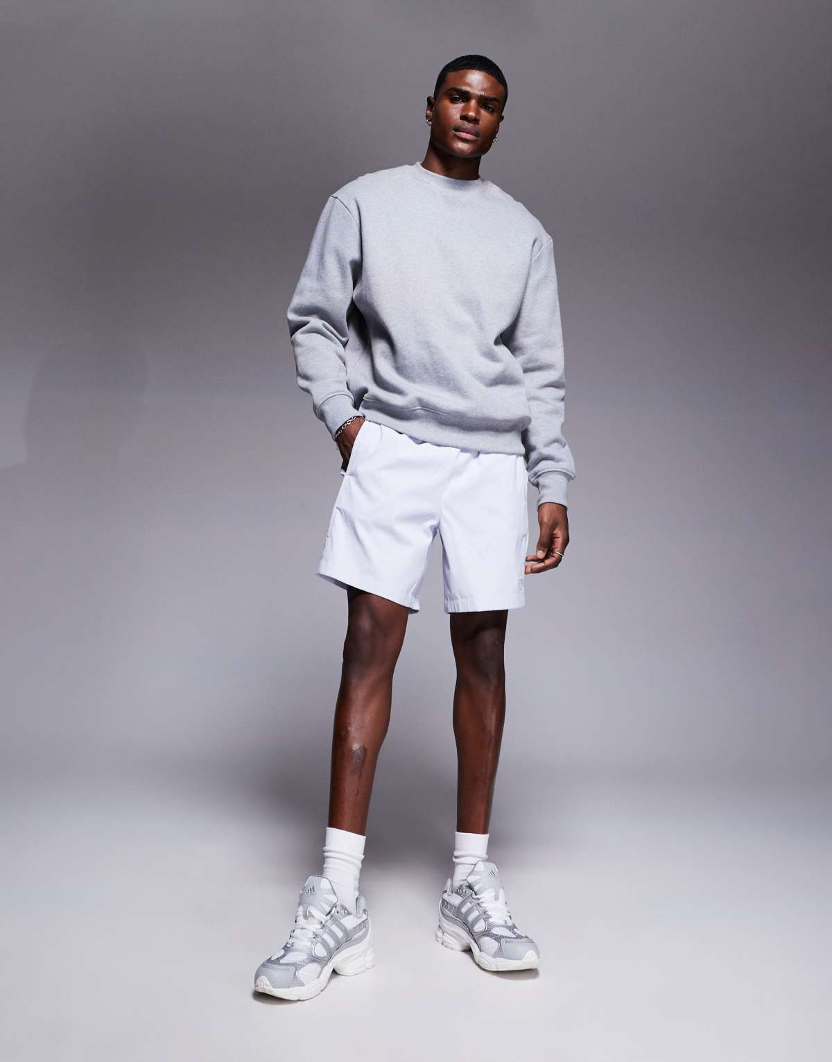 The North Face Class V Pathfinder belted logo shorts in grey