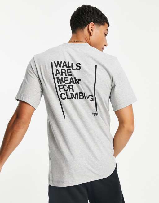The North Face Climb graphic back print Tshirt in gray ASOS