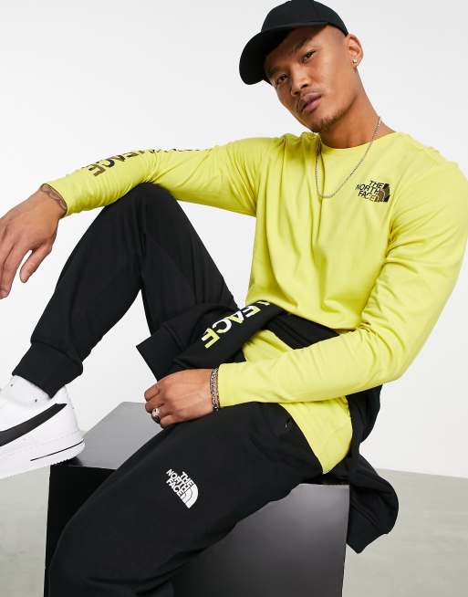 The North Face Co ordinates Langarmliges Shirt in Gelb mit Koordinaten Print ASOS