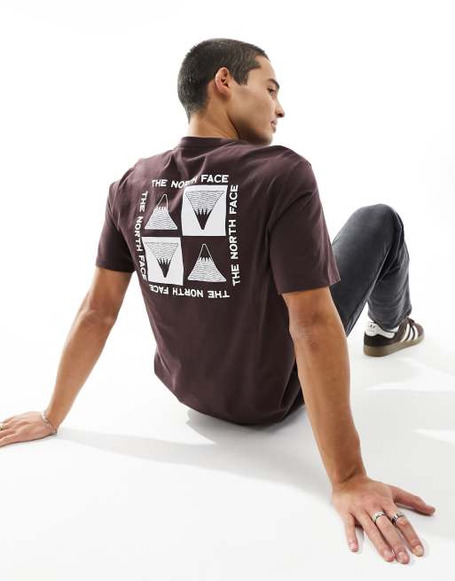 The North Face Collage Back Print T-Shirt in Brown Exclusive to ASOS