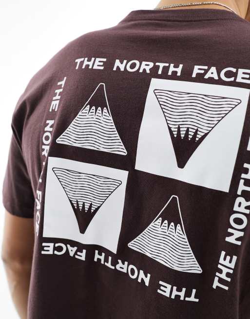 The North Face collage back print t-shirt in brown Exclusive to ASOS