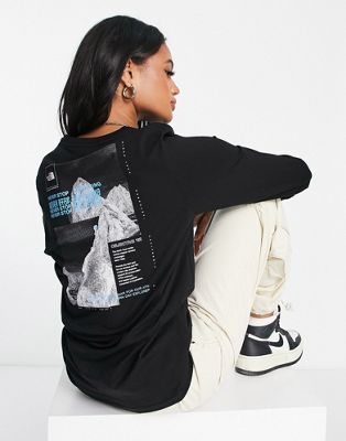 The North Face Collage Exclusive at ASOS back print long sleeve t-shirt in black