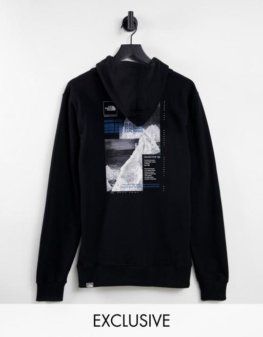 Black and blue shop north face hoodie