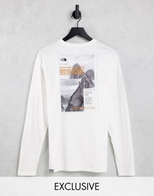 The North Face Collage long sleeve t-shirt in white Exclusive at ASOS