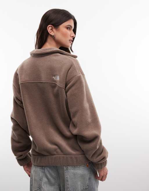 The North Face collared fleece jacket in khaki heather, 4 of 4