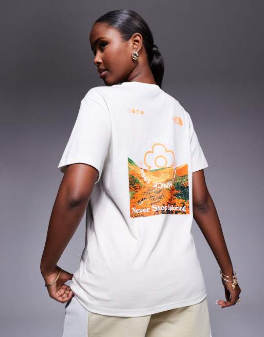 【THE NOTRH FACE】 FLOWER EX S/S R/TEE Women's Short-Sleeve Core Flower Power Box NSE Tee | The