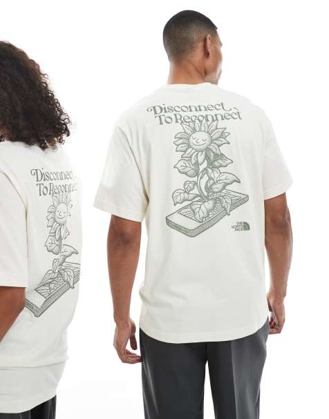 The North Face Connect Flower unisex backprint logo t-shIrt in off white - view 1