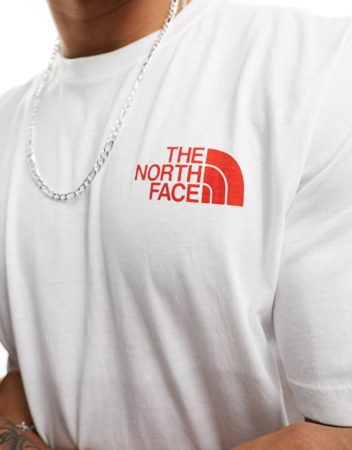 The North Face Fine T-Shirt, TOCEQ5LB1 White / Red