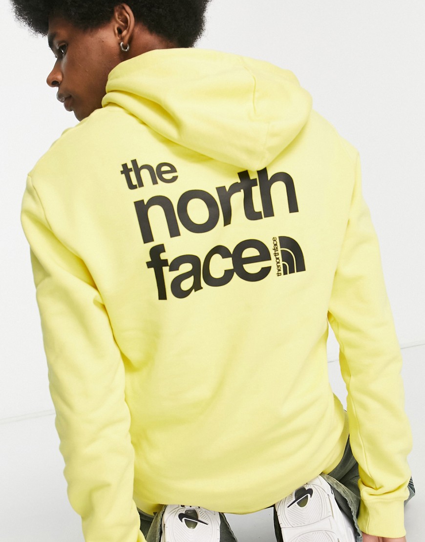 The North Face Coordiantes back print hoodie in yellow