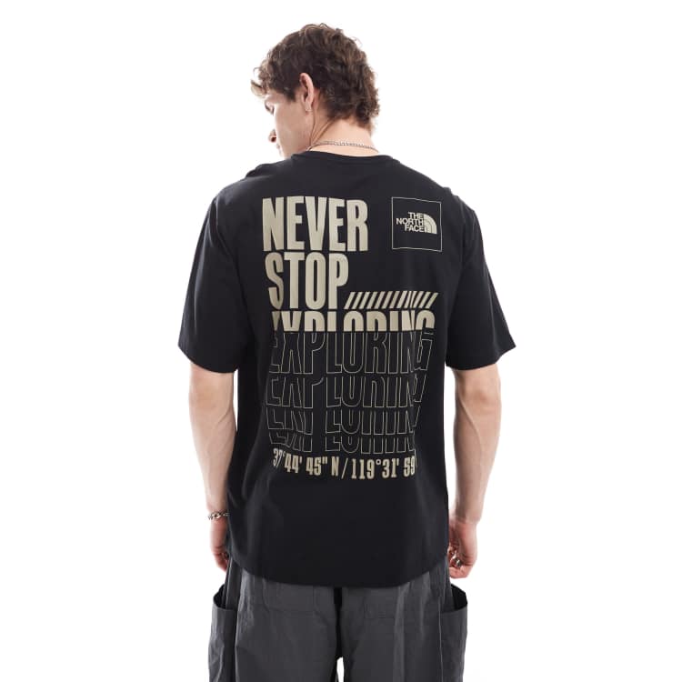 ★THE NORTH FACE★ BACK GRAPHIC PRINT T-SHIRT The North Face Evolution sketch back print t-shirt in gray
