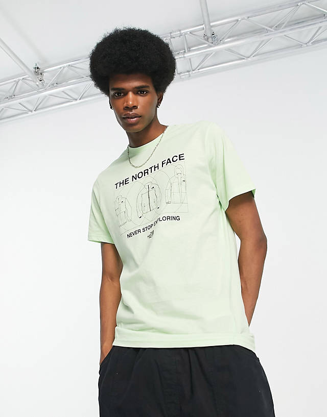 The North Face - coordinates chest print t-shirt in green