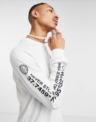 The North Face Coordinates long sleeve t-shirt in white