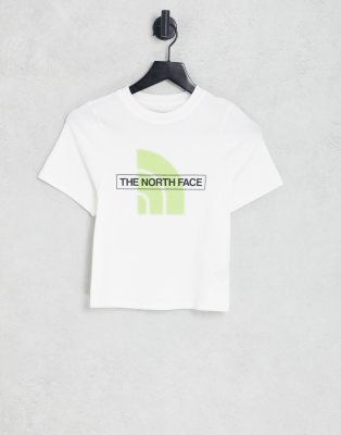 The North Face Coordinates Print Cropped T-shirt In White