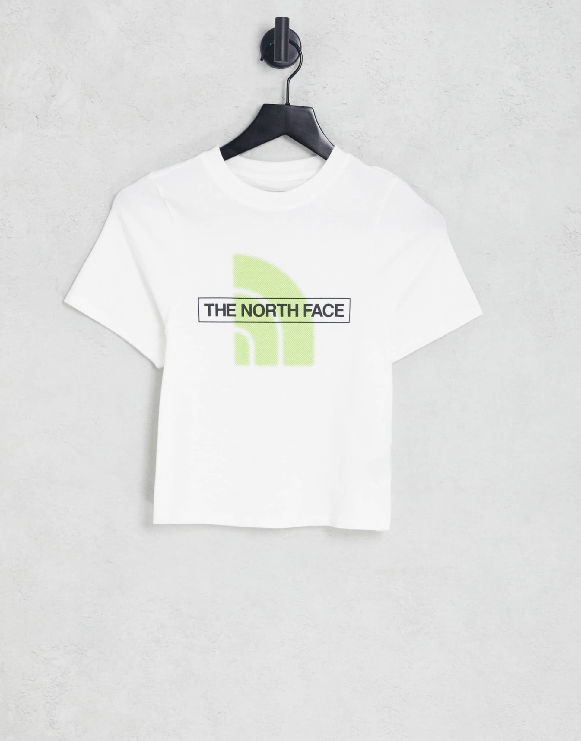 the north face coordinates print cropped t-shirt in white