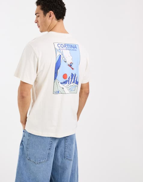 The North Face Cortina back graphic t-shirt in off white