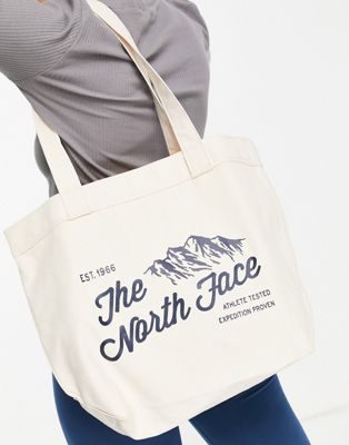 The North Face Cotton tote bag in cream