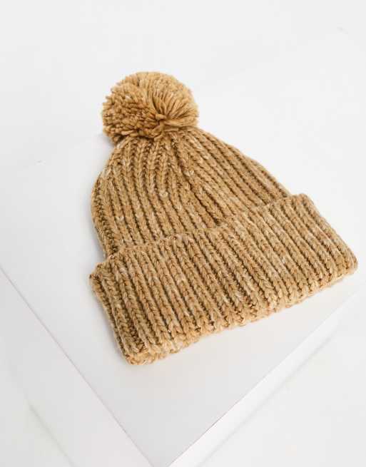 Beige cheap bobble hat