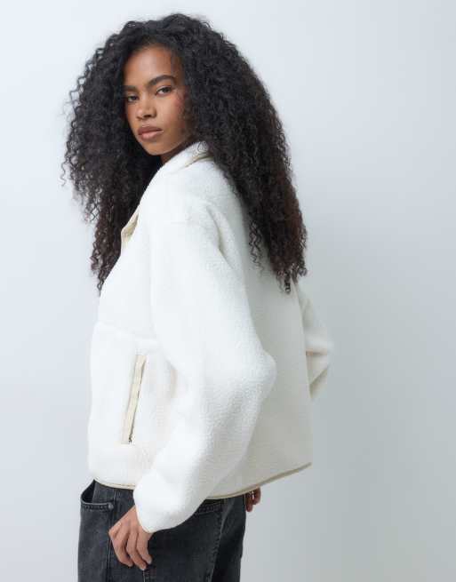 The North Face cragmont fleece jacket in bianco dune/pietra desertica, 5 di 5