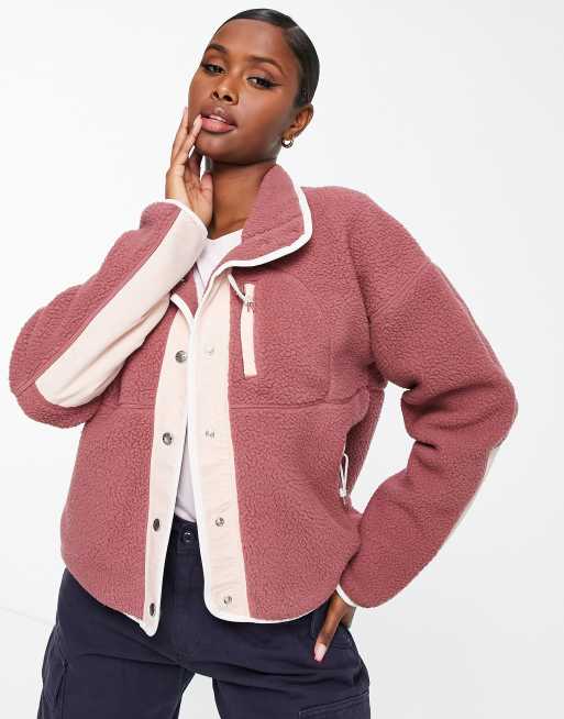 Pink north shop face fleece jacket