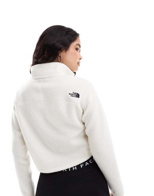 The North Face Crop high pile fleece in white dune ASOS