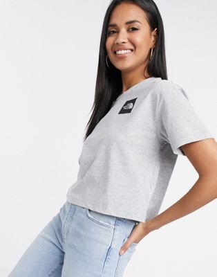 The North Face cropped fine t-shirt in grey