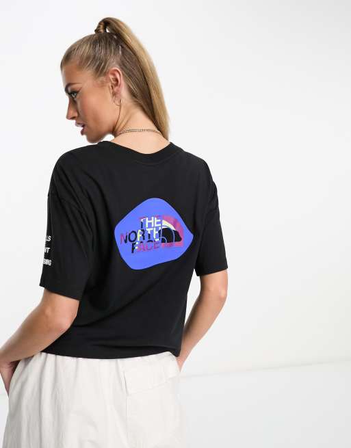 The North Face cropped graphic T-shirt in black 