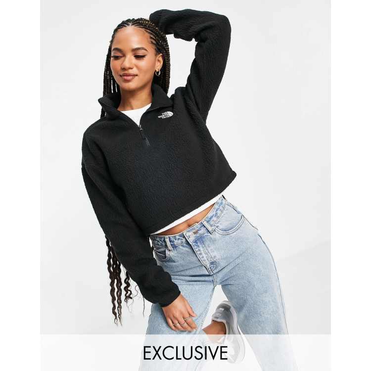 The North Face cropped high pile fleece in black | ASOS