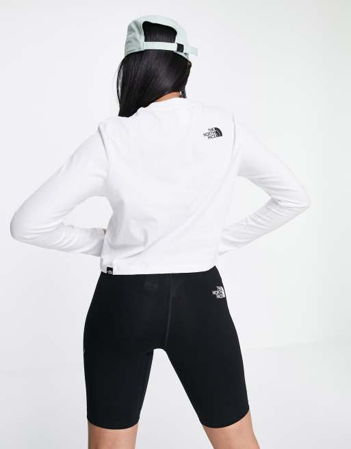 The North Face cropped long sleeve t-shirt in white Exclusive at ASOS, 2 of 4