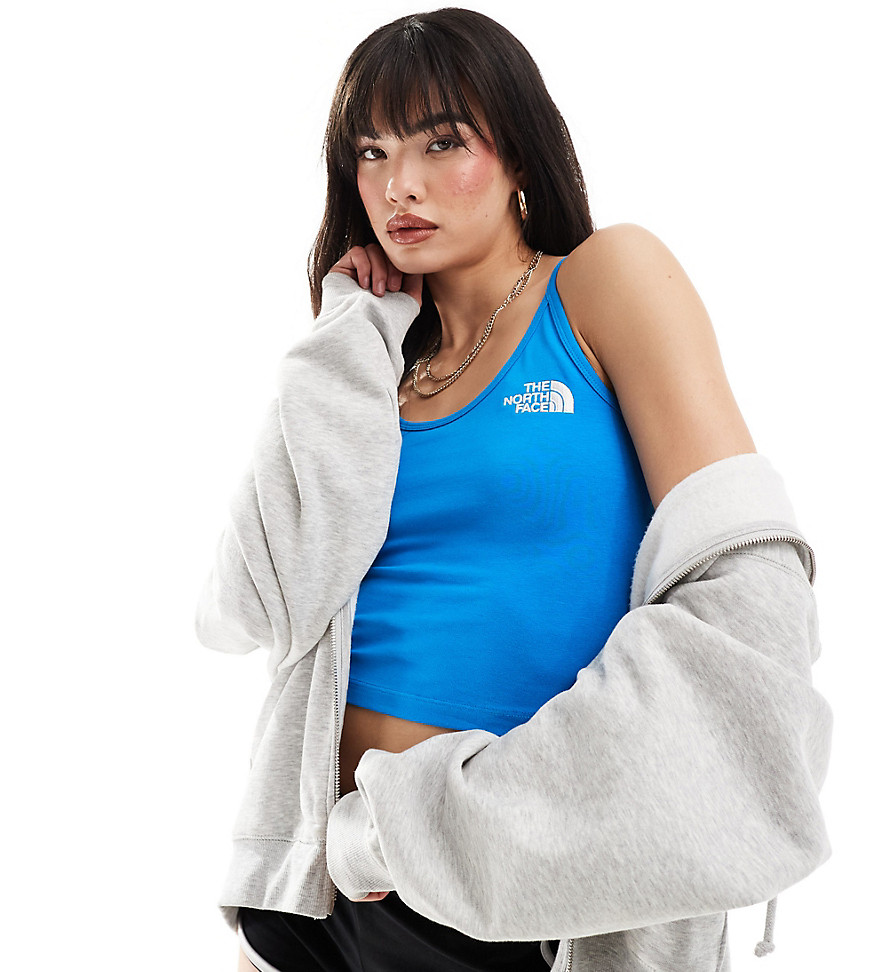 The North Face cropped strappy tank in blue Exclusive at ASOS