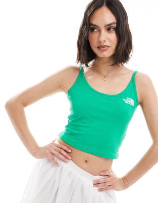 The North Face The North Face cropped strappy tank in emerald green Exclusive at ASOS