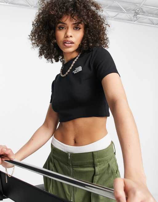 The north face store tape crop hoodie